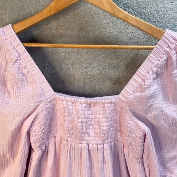 J Crew Babydoll Dress Womens XXS Gauzey Smocking Pastel Boho Chic Cottage - Picture 6 of 14